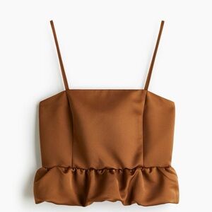 Burnt Orange / Brown Peplum Top